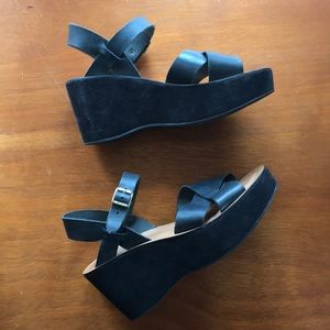 Kork-Ease Ava navy suede platform sandal